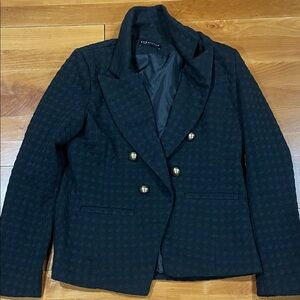 Elegant Black Blazer with Gold Buttons